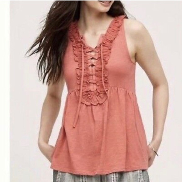 Anthropologie Salmon Deletta Tank Top - Picture 1 of 5